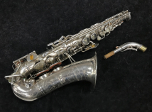 RARE Original Silver Plated Buescher Top Hat and Cane Alto Saxophone, Serial #356372
